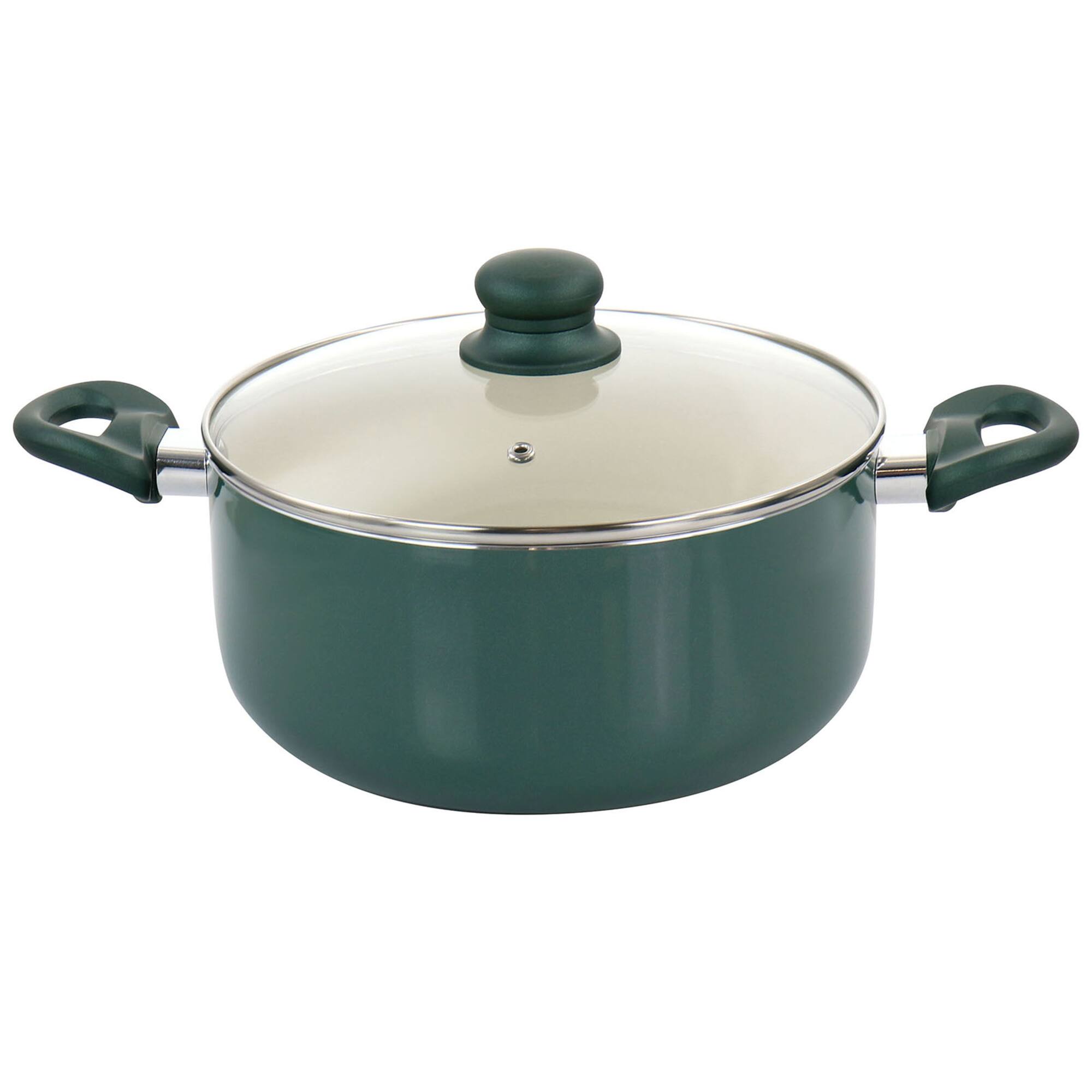 Gibson Home® 11-Piece Green Gazebo Ceramic Nonstick Aluminum Cookware Set